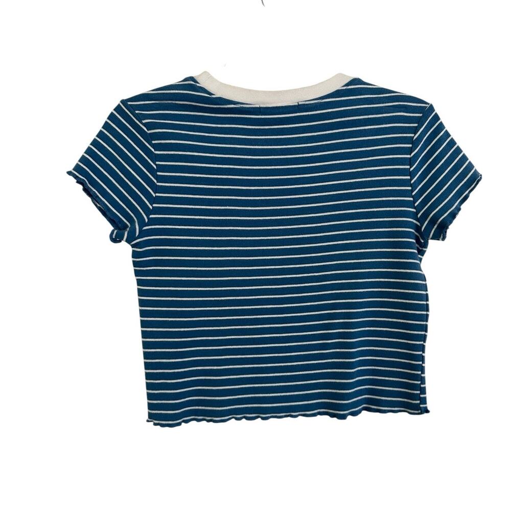 Forever21 baby t-shirt blue white with butterfly embroidered front size missing - Picture 2 of 4